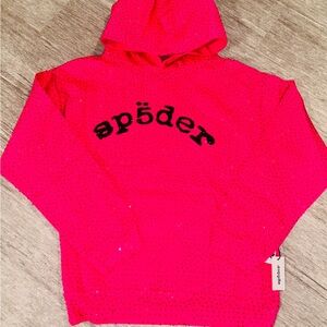 Spyder Neon Pink Hoodie with Black Logo